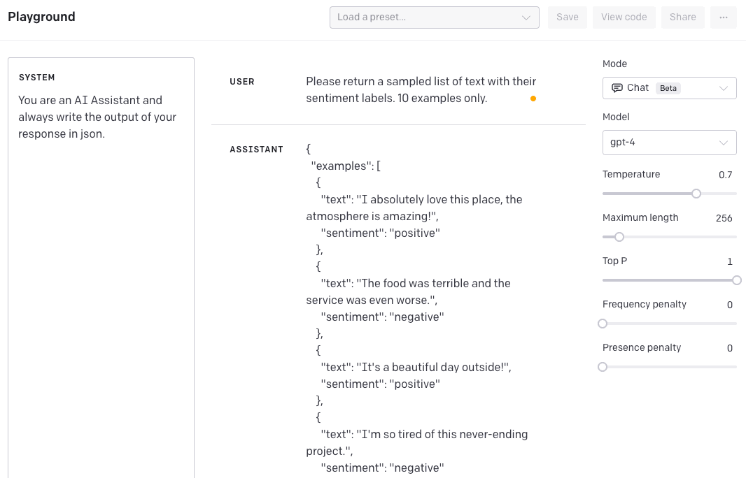 How to use the OpenAI playground with GPT-3 and GPT-4